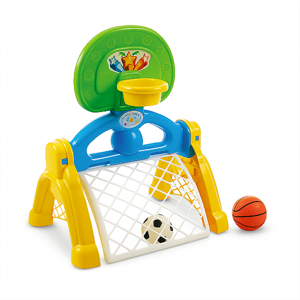 Brinquedo Basquete e Futebol Infantil Colorido Didático
