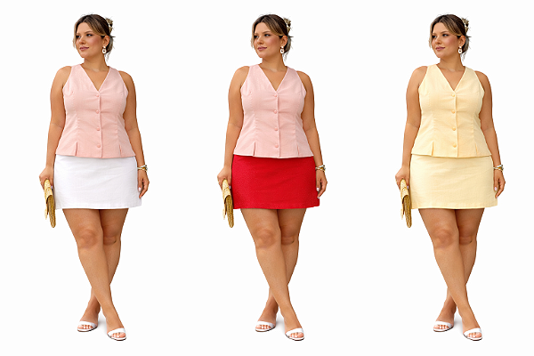 Saia Shorts Feminina Curta Reta Confortável Viscose P ao GG