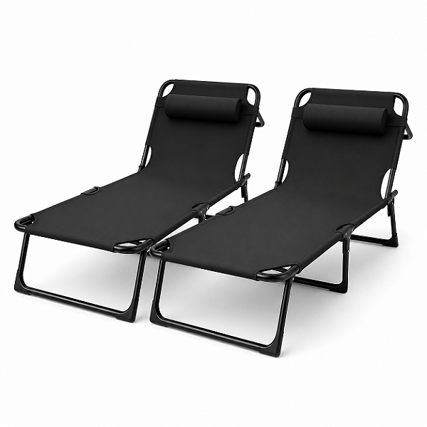 kit 2x Espreguiçadeira Cadeira em Alumínio Reclinável -Praia e Piscina