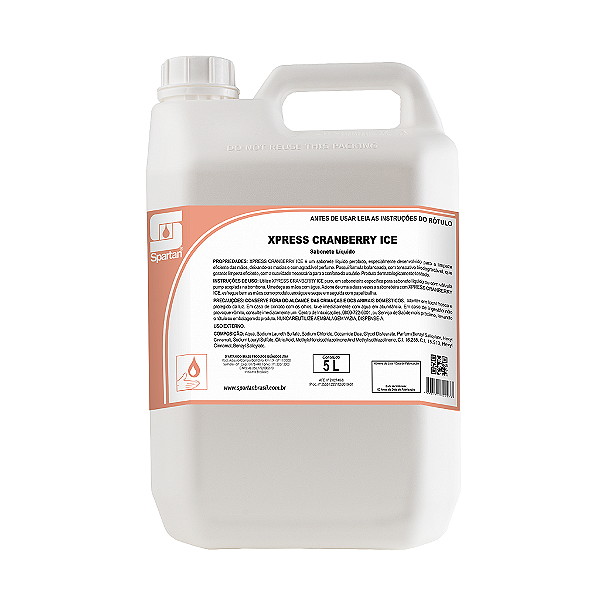 Cranberry Ice - Sabonete Líquido Xpress Perolado - 5L - Spartan