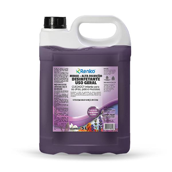 Mirax - Desinfetante Alta Diluição Lavanda - 5L - Renko