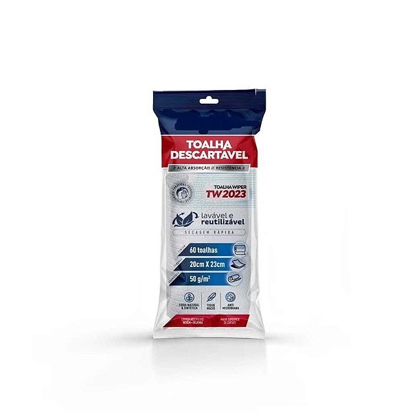 Pano Wipper Branco Inovem TW2023 - 20cm x 23cm - 60 unidades