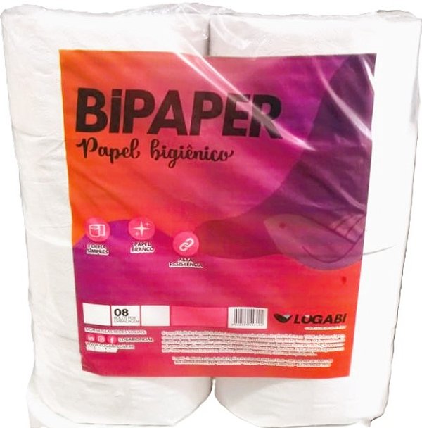 PAPEL HIG ROLAO 8X300 BRANCO BIPAPER
