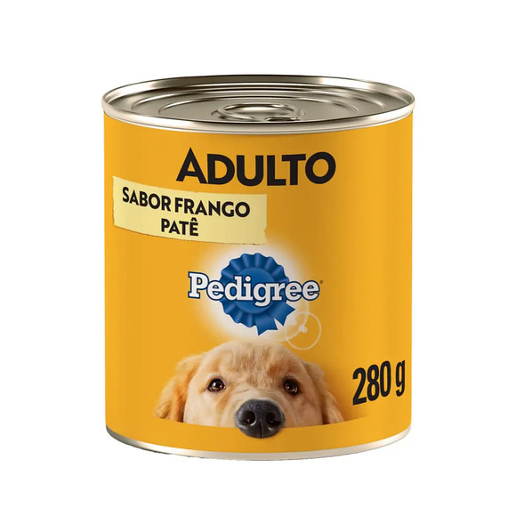 Ração Úmida Pedigree para Cães Adultos Lata Patê de Frango 280 g