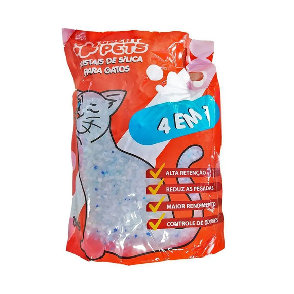 Areia De Gato Cristais De Sílica 4 Em 1 Great Pets 1,6Kg