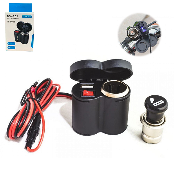 TOMADA USB PARA MOTO LE-9019 IT-BLUE