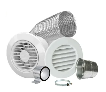 Kit Exaustor Dutoar - Com Duto + Grelha Externa Redonda | Arkit 34