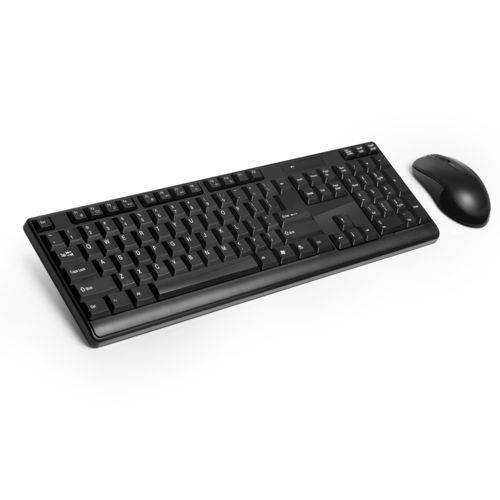 TECLADO E MOUSE SEM FIO 2.4 GHZ MULTIMIDIA PRETO USB (05)