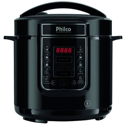 Panela De Pressão Digital 6l Inox Preta