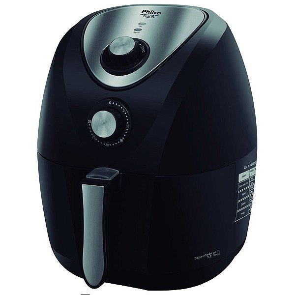 Fritadeira Elétrica Air Fryer Saúde Inox 3,2 Litros Philco 110V Preto