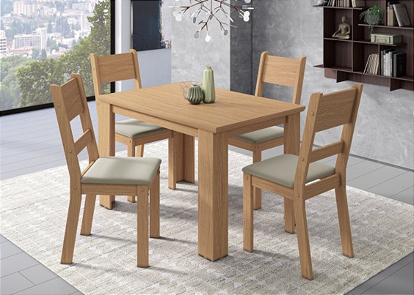 CONJUNTO DE MESA SALA SIMONE 1,20 X 0,80 CADEIRA SANDY
