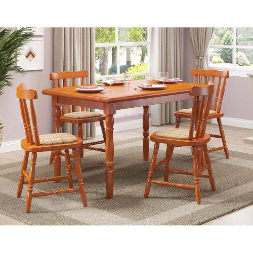 CONJUNTO DE MESA 4CADEIRAS 103 MEL BRILHO