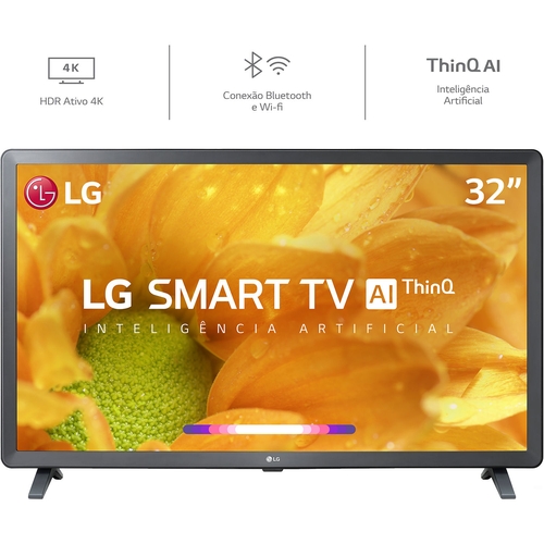 TV LG 32 smart HD 32LM627B WiFi Bluetooth HDR ThinQAI compatível com Inteligência Artificial 2021