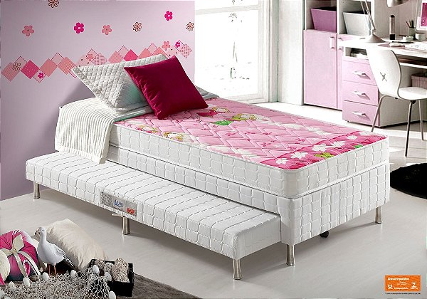 COLCHAO BETY ROSA /COM BRANCO BORD D20 14CMX1,88MX88CM