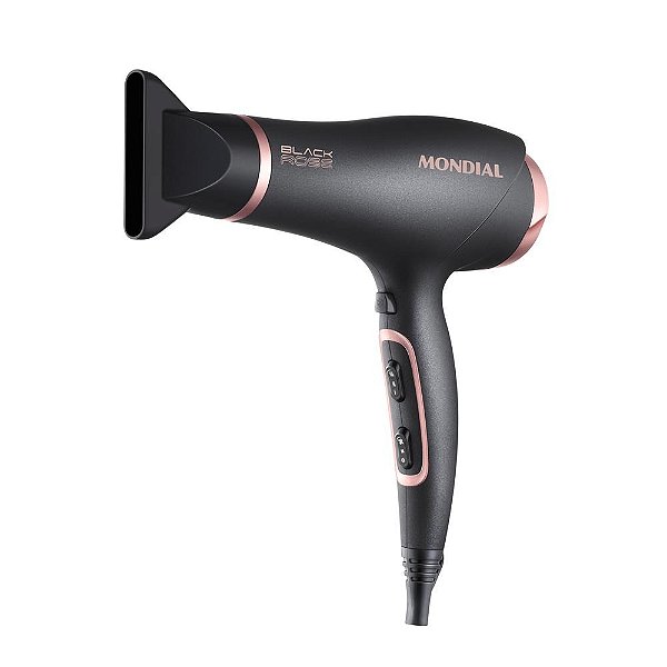SECADOR de Cabelos Mondial Black Rose SC-37 Tourmaline Íon Motor AC Profissional 2000W Preto