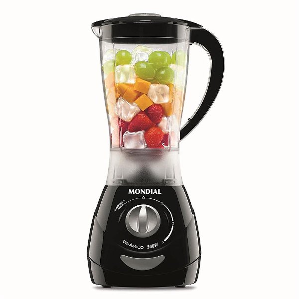 LIQUIDIFICADOR MONDIAL DINÂMICO PREMIUM L-35 VPM 3 VELOCIDADE 700W-PRETO