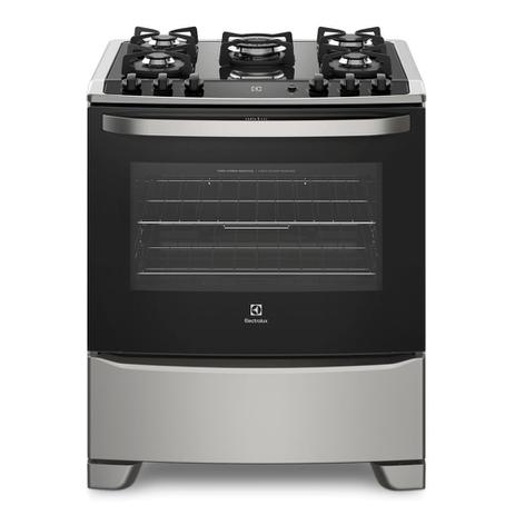 Fogão 5 Bocas Electrolux Prata Automático com Mesa de Vidro e Tripla Chama (76USV