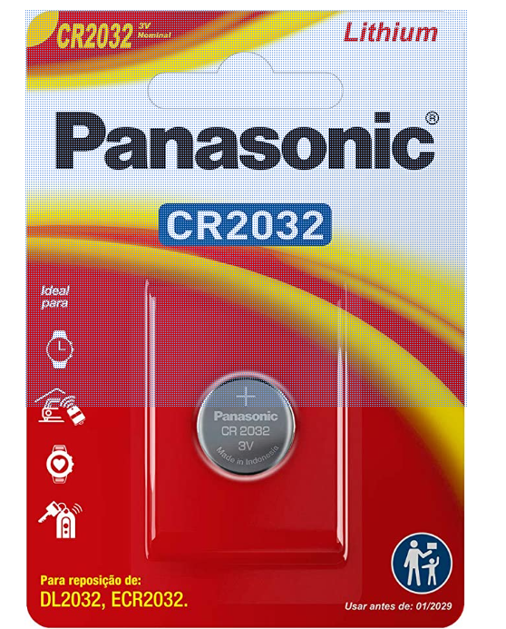 PILHA PANASONIC LITHIUM CR2032 3V UN