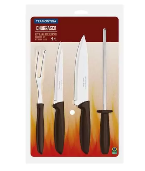 KIT CHURRASCO INOX 4PCS PLENUS