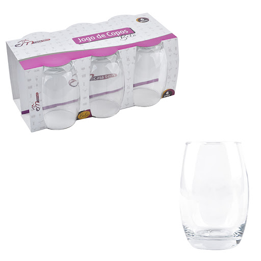 COPO VIDRO 475ML 6PCS BELA 136