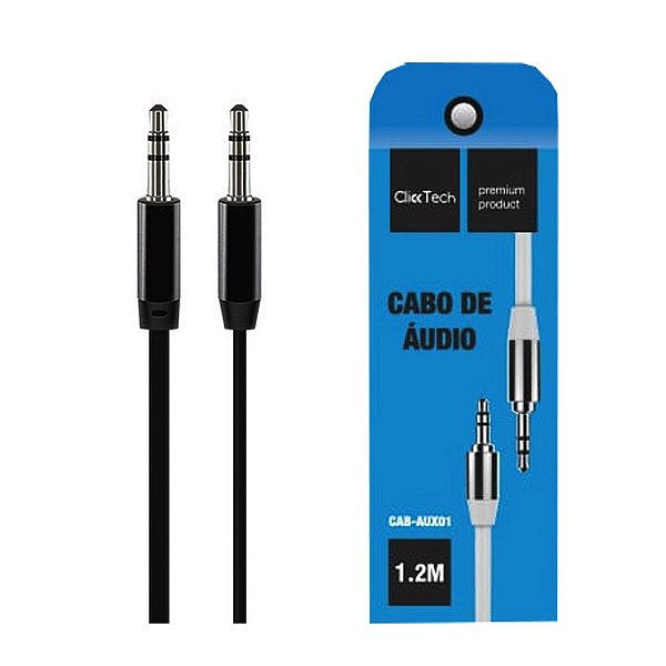 Cabo De Audio Auxiliar Emborrachado 1.2 M Premium Click Tech
