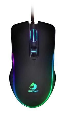 MOUSE GAMER USB X SOLDADO C/ LED 7 CORES ATÉ 6400 DPI INFOKIT GM-V550