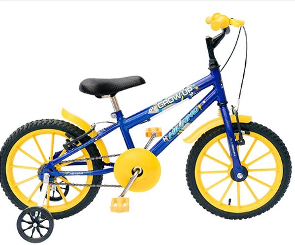 BICICLETA 16 MILANO GROW UP M2 KIT NYLON AZULAMARELO
