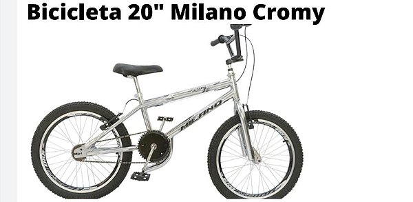 BICICLETA 20 MILANO CROMY M1 ARO AERO CUBO FERRO VERMELHO
