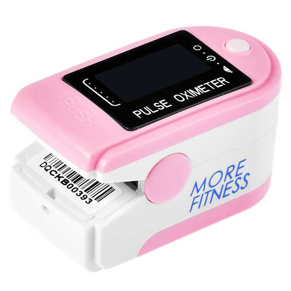 OXIMETRO DIGITAL MORE FITNESS MF-417 PARA DEDO A PILHA-ROSA/BRANCO