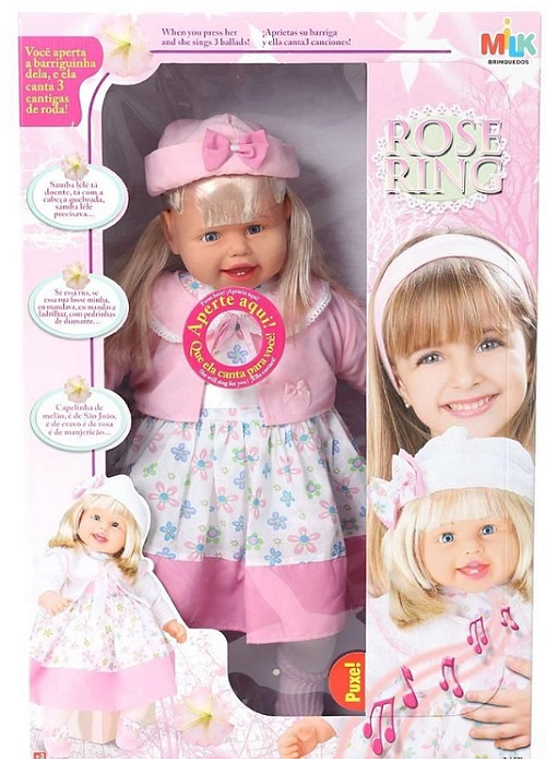 BONECA ROSE RING C/3 CANTIGAS