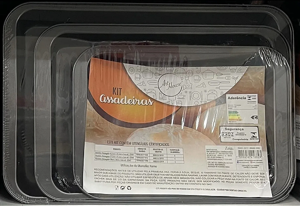 ASSADEIRA RETANG KIT 3 PCS CX