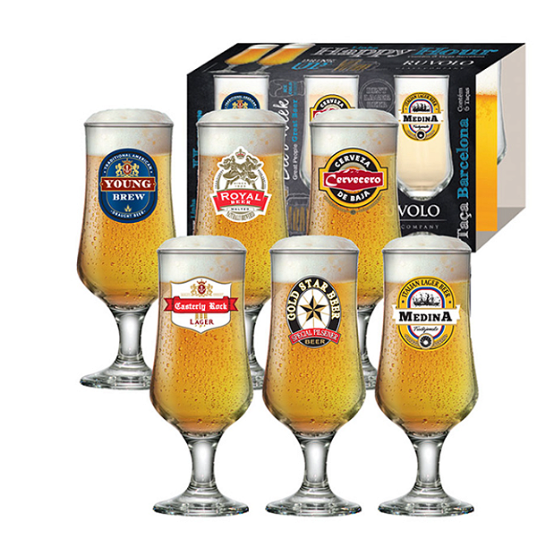 TACA VIDRO 370ML 6PCS BARCELON