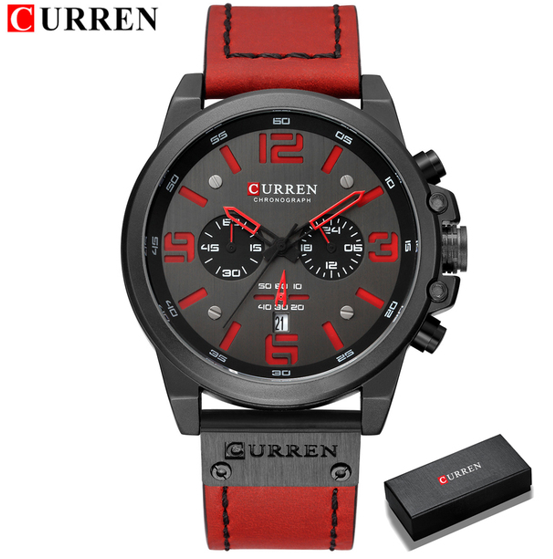 Relógio Montre Homme Pulseira Vermelha