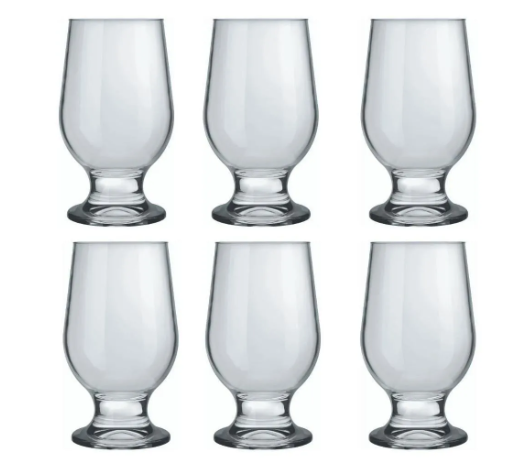 TACA VIDRO 300ML CERVEJA 6PCS