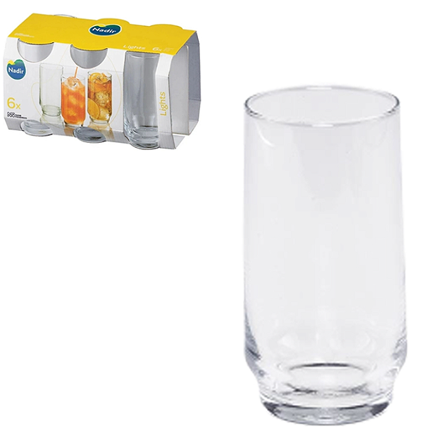 COPO VIDRO 300ML 6PCS LIGHTS