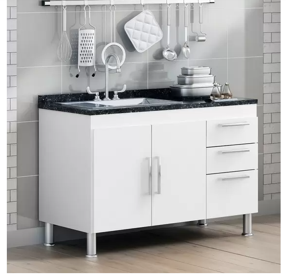 GABINETE GEMEOS 1,20 BRANCO/CASTANHO