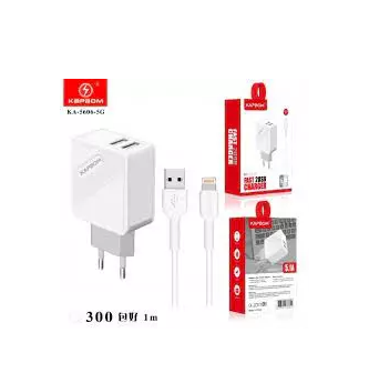 CARREGADOR DE CELULAR KAPBOM FAST 2 USB CHARGER TYPE C