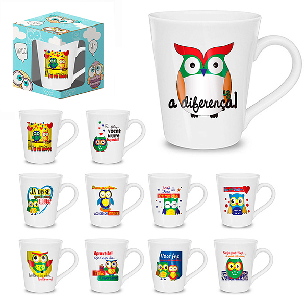 CANECA PORC 250ML CORUJA NA CA
