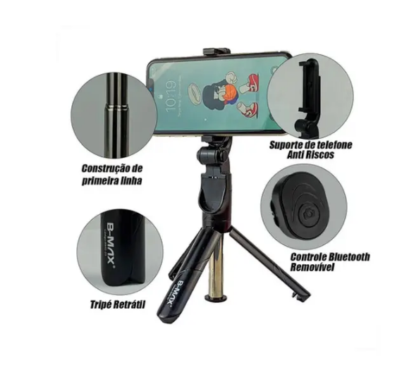 TRIPE PARA CELULAR BASTAO SELFIE BLUETOOTH B-MAX BMG-35