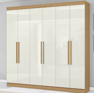 Guarda-Roupa Casal 6 Portas 2 Gavetas Atacama/Off White