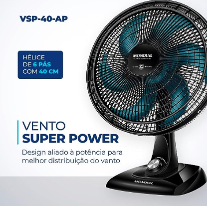 VENTILADOR MONDIAL 40CM VSP-40-B2 4024-01 PRETO 127 V