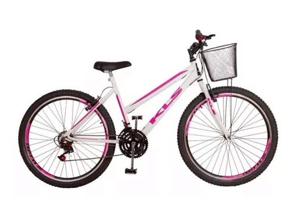 BICICLETA 26 MILANO AUTUNM FEM. M2 VB C/MARCHA ARO AERO CUBO FERRO COM CESTA PINK
