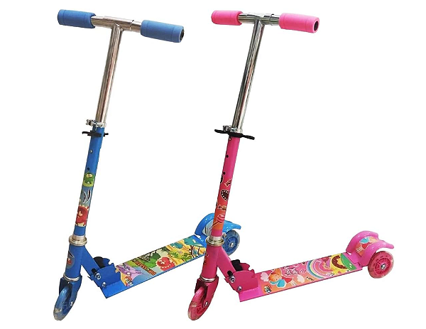 PATINETE 3 RODAS COM LUZ METAL