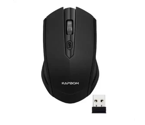 MOUSE PRETO KAPBOM SEM FIO RECARREGAVEL
