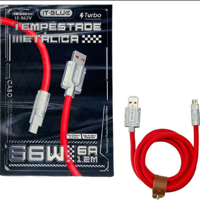 CABO DE DADOS USB P/ TYPE-C 1.2M 66W 6A LE-862C ITBLUE