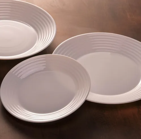 PRATO VIDRO 25CM RASO BRANCO O