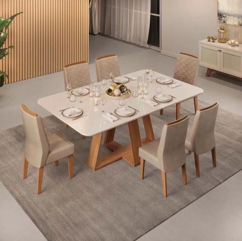 CONJUNTO DE MESA LIZ 1,60 6CAD BARBARA
