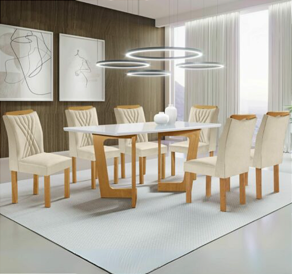CONJUNTO DE MESA DUBAI 1,70 6CAD LISBOA
