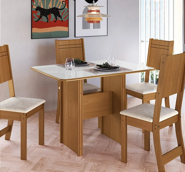 CONJUNTO DE MESA QUICK 1,20 4 CAD ROMA