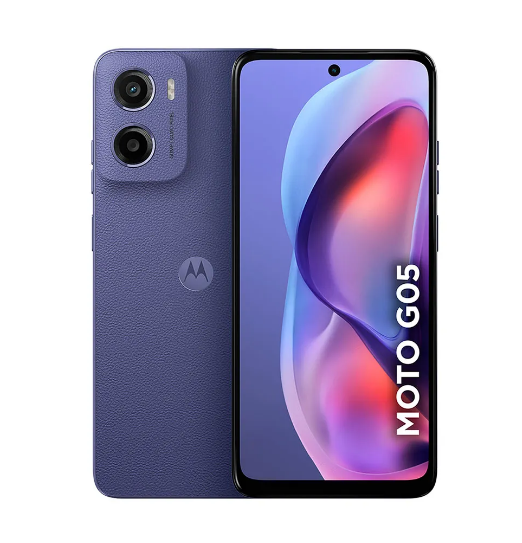 Smartphone Motorola G05 XT2523-2, 128GB, 12GB (4GB RAM +8GB RAM Boost), Android 15, Processador Helio G81 Extreme, Câmera Frontal 8MP, Violeta